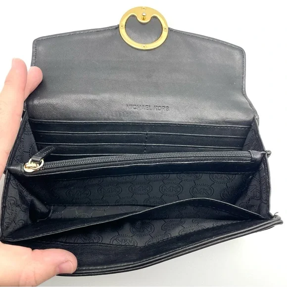 ❌SOLD MICHAEL Michael Kors Fulton Quilted Leather Wallet Black - Picture 8 of 12